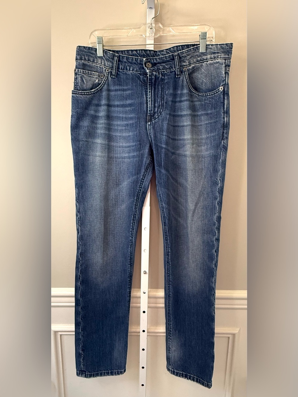 Eidos Men's Straight Leg Jeans Medium Wash Faded Whiskered